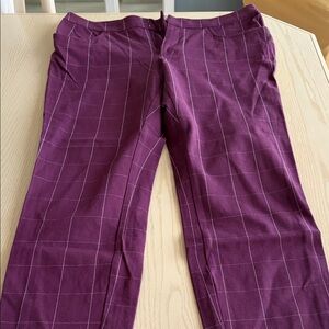 Women's Burgundy Checkered Pants
